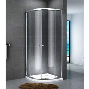 Yellowshop - Box Doccia Angolare 70 80 90 100 120 Cabina Bagno In Cristallo 6 MM Rettangolare Quadrato Curvo Serie Smart (Cm 90 x 90 Curvo Semicircolare, Cristallo 6mm Trasparente)
