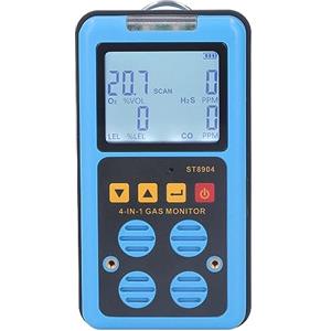 Jeffergarden Rilevatore di Gas Monitor Multigas Portatile, ABS con Allarmi Sensibili, Misura CO H2S O2 LEL, Ideale per la Sicurezza Domestica e Lavorativa
