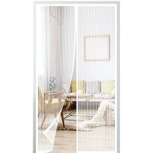 ZYYQ Zanzariera Magnetica Per Porte 120x260cm (47.24x102.36in) Tenda Magnetica Si Impedisce Agli Insetti Zanzariera Chiusura Automatica, Facile da Installare-Bianco