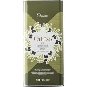 Frantoio Ortuso Olio Extravergine d'oliva Ortuso - Linea Classico - Fruttato leggero, Latta da 5 L, prodotto con olive dei paesi che affacciano sul bacino del Mediterraneo