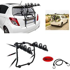 farbrothersonline COMPATIBILE CON FIAT PANDA III (319) TRUSSARDI dal 20 in poi PORTABICI POSTERIORE AUTO PER PORTARE 3 BICI PORTABICICLETTE MENABO CON 3 POSTAZIONI IN ACCIAIO E REGOLAZIONI MAX 45KG