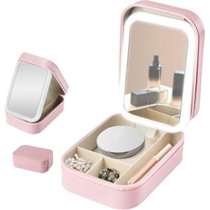 mumisuto Porta Trucchi Da Viaggio con 3 Modalità Di Luce Regolabili Porta Trucchi con Specchio Portatile Beauty Case Da Viaggio con Più Scomparti Borsa Per Cosmetici Professionale Borsa Per Trucchi Da Viaggio