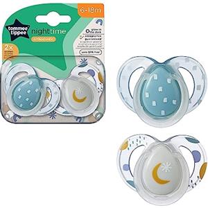 Tommee Tippee - Set di 2 ciucci per notte Closer to Nature 6-18 m