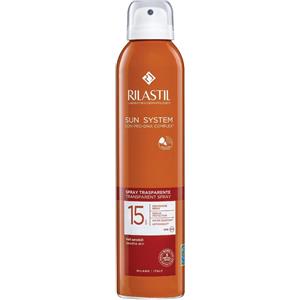 Rilastil Sun System Spray Solare Trasparente SPF 15 - 200 ml, Protezione per Tutti i Tipi di Pelle