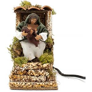 Joy Christmas Pastore per Presepe in Movimento 14 cm x 9 cm Donna con Bambino 48705