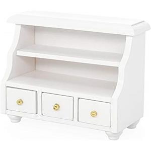 Odoria 1/12 Miniatura Armadio Bagno Bianca con Cassetti Accessori per Mobili di Casa Delle Bambole