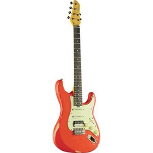 EKO GUITARS - Aire Relic Fiesta Red, Chitarra Elettrica della Serie Original Relic, Corpo in Pawlonia, Manico in Acero Americano Roasted,Tastiera in Eko WPC, Colore Fiesta Red