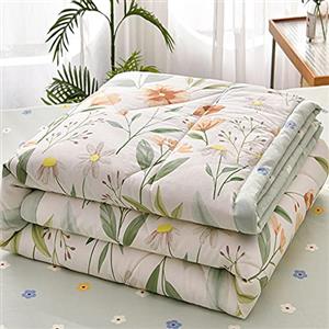 Chickwin Trapuntino Copriletto Matrimoniale Singolo, 3D Semplice Reversibile Coperta Primaverile Autunnale Trapunta Estivo Trapuntato Coperta Letto per Camera da Letto (100x150cm,Erba da Giardino)