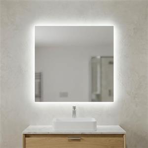 Kiamami Valentina - Specchio Arredo Bagno Reversibile 70x60 con Illuminazione LED