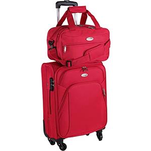 CABIN GO CABIN 5550 Set da 2 Valigie Trolley Leggero con Bagaglio a mano Borsone Piccolo Cabin Size - Trolley morbido con ruote girevoli 55x40x20 e Bagaglio a Mano 40x25x20