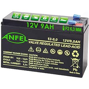 ANFEL BATTERIA ERMETICA AL PIOMBO 12 V 9 AH RICARICABILE, UPS, 150 X 66 X 95