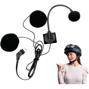 Patifirst Microfono Per Casco Da Moto - Microfono Interfono per Casco Motociclistico,Auricolare Impermeabile 10 Pin per Uomini Donne Adulti Viaggi in Bicicletta e Ciclismo