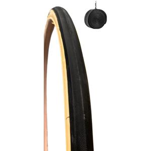 ECOVELO COPERTONE BICI CORSA 700 X 28 C + CAMERA PNEUMATICO NERO PARA BICI SCATTO FISSO TREKKING 28 X 1 5/8 X 1 1/8