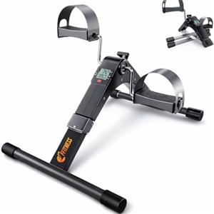 FFitness Cyclette Pedaliera Mini Bike per Riabilitazione Motoria Monitor LCD Resistenza Regolabile Pieghevole Allenamento Gambe e Braccia