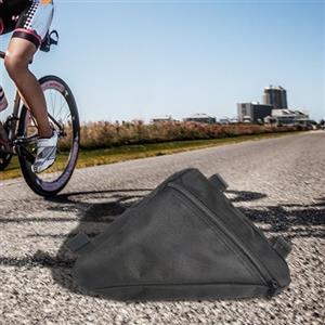 Serenophile Borsa triangolare per telaio anteriore, per mountain bike e bici da strada, impermeabile, per chiavi del telefono, facile da installare con gancio e anello, nero