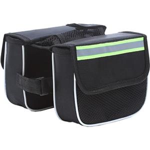 Eawfgtuw Borsa per telaio anteriore 600D con custodia per telefono con tubo superiore, organizer impermeabile per ciclismo per strada di montagna per bici, grande capacità di archiviazione con