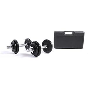 Rebecca Mobili Kit Pesi, Valigia Manubri Componibili Bilanciere, Ghisa Acciaio, Allenamento Muscolare, Pesistica per Casa Palestra - 20 kg - Art. SP5017