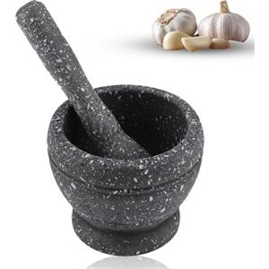 Cyrank Set mortaio e pestello, ciotola per smerigliatrice da cucina manuale ciotola per frantoio per spezie ciotola per schiacciare l'aglio multifunzionale per frantumare i condimenti allo zenzero(#4)