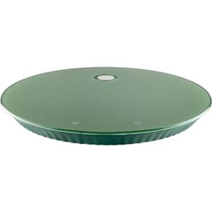 Alessi Plissé MDL16 GR - Bilancia da Cucina Digitale di Design con Supporto a Muro, in Vetro Temprato e Resina Termoplastica, Batteria Ricaricabile con Porta USB-C, Verde