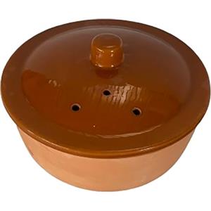 Generico Pentola per il Pane in Terracotta 21 cm - Cottura Naturale nel Forno - Artigianale e Fatta a Mano in Italia - Ideale per Pane, Focacce e Lievitati