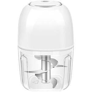 Zoegneer Mini tritatutto elettrico ricaricabile tramite USB, capacità 350 ml, robot da cucina con blocco di sicurezza e scudo antispruzzo per una rapida preparazione della cucina