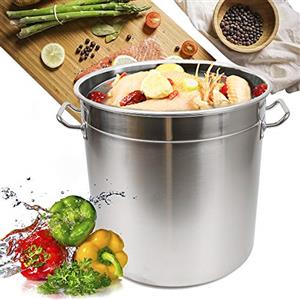Aohuada Pentola in Acciaio Inox 201 per Induzione - 35/50/70 Litri Con Coperchio - Alta per Zuppa, Grande per Verdure, da Campeggio - per Stufare e Arrostire