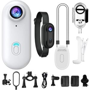Liqzirtu Action camera indossabile - Mini Body Cam, registratore rotante a 360 gradi, dispositivo 4k ultra-trasparente dimensioni pollice, video registratore compatto per la sicurezza del lavoro