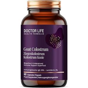 DOCTORLIFE Doctor Life Goat Colostrum | Colostro di capra - Per il supporto immunitario - con 26% di immunoglobuline IgG e 2% di lattoferrina (60 capsule)