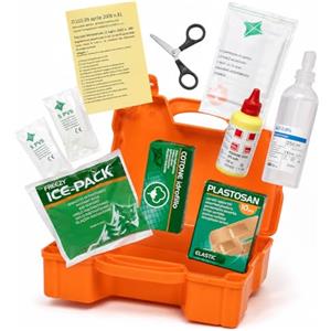 TSJESMIC Kit Pronto Soccorso Aziendale, 28 PEZZI -SUPER COMPLETA- DM 388 per 2 Persone o Più | Cassetta Ponto Soccorso Conforme, Disinfettante, Garze Sterili, Ghiaccio Istantaneo | Valigetta Medica Appendibile