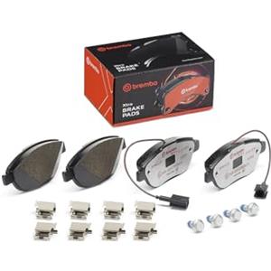 Brembo Pastiglie Freno Xtra Anteriore P 23 137X - Set di 4 con Accessori e Indicatore di Usura Elettrico
