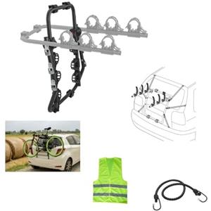 CLICK & GO COMPATIBILE CON FIAT PANDA III (319) AIRCROSS per anno dal 14 in poi PORTABICI PER BAGAGLIAIO POSTERIORE AUTO IN ACCIAIO PORTA BICICLETTE ADATTO PER 3 BICI CARICO MAX 45KG 70X56X11CM