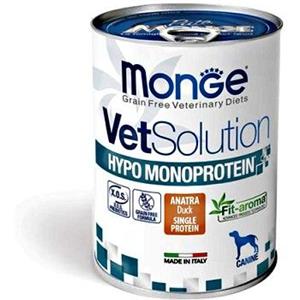Monge VetSolution Hypo Monoprotein Anatra 400g - Alimento Umido Dietetico per Cani con Intolleranze