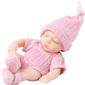 Joygoodta Mini Bambolotti, Mini Bambolotti Bambola da 7 pollici in morbido vinile per neonato Bambola realistica con vestiti indossabili Silicone portatile per bambini, Stile 2