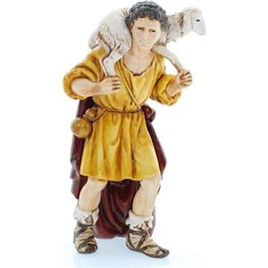 Moranduzzo Buon Pastore per Presepe da Cm 13 Scala 1:15 - Statuine Presepe Indistruttibili - Stile 700', Pittura Rifinita a Mano, Prodotto Ufficiale, Made in Italy, Scultore M. Landi