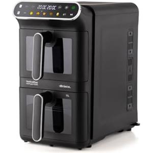 Ariete 4640/00 Air Fryer Vertical DUO, Friggitrice ad aria doppia verticale, 2460W, 11L, Due cestelli, Sync e Dual, 6 programmi, Funzione Grill, Fino a 200°C