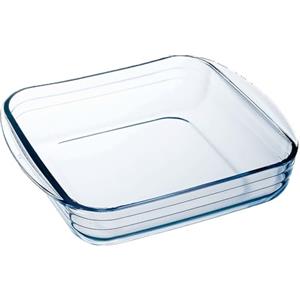 COSE DA CASA Teglia da forno tortiera per microonde pirofila quadrata tegame in vetro temperato casa cucina hotel ristoranti 20.5x20.5 cm misure interne