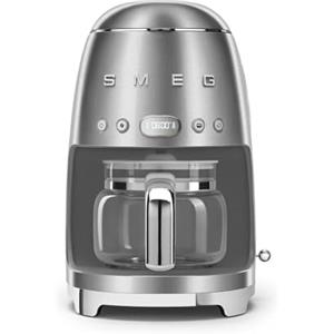 Smeg, Macchina da Caffè Filtro DCF02SSEU, Funzione Aroma e Autostart, Caraffa in Vetro Fino a 12 Tazze, 2 Livelli di Intensità, Modalità Keep Warm, 1050W, Acciaio