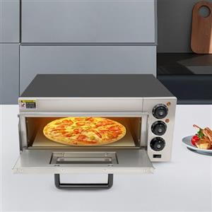 OMGGYER Forno elettrico per pizza in acciaio inox, per pizza, pane e prodotti da forno, temperatura fino a 350 °C, timer fino a 30 minuti