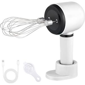 DONGKER Sbattitore Elettrico, Fruste Elettrica Senza Fili Staccabili in Acciaio Inox con 3 Modalità di Velocità, Sbattitori Ricaricabili USB per Uova, Crema di Frullato, Burro