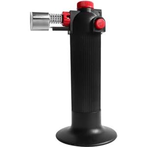 Fackelmann Cannello da cucina, caramellatore professionale, bruciatore da cucina, cannello a gas, fiamma ossidrica per dolci, caramellare, crema catalana, crème brûlée, barbecue, nero, 14 x 10 x 5 cm