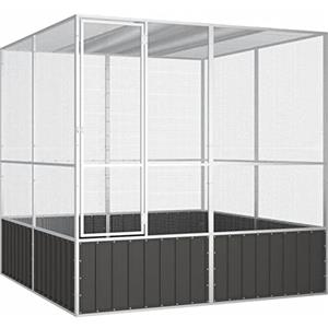 Azzrora Gabbia per Uccelli Grande, Voliera per Uccelli da Esterno, Gabbie per Uccelli, Gabbia Uccelli, Gabbia per Uccell Antracite 213,5x217,5x211,5 cm Acciaio Zincato