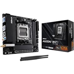 Asrock A620AI WiFi AMD A620A Socket AM5 mini ITX (ASRock A620AI WIFI AMD AM5 Socket Motherboard, Mini-ITX, 2x DDR5 Slots, 2x M.2 Socket, 2.5GbE LAN, Wi-Fi 6E, 1x HDMI Port)