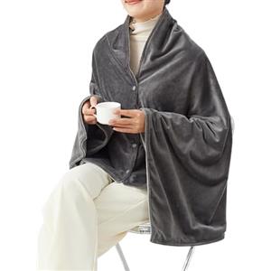 Generisch Coperta elettrica - Mantello portatile ricaricabile USB per l'inverno, poncho termico a 3 livelli, per uomo e donna, per interni ed esterni, auto da viaggio