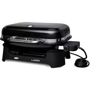 Weber Lumin Barbecue Elettrico/rosolare, affumicare, cuocere a Vapore, Cucinare e Mantenere in Caldo, Fino a 315 °C, Superficie di Cottura 33 × 49 cm, Nero (92010953)