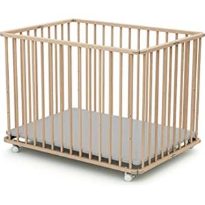 WEBABY - Box bambini pieghevole legno - Faggio natural - 70 x 100 cm