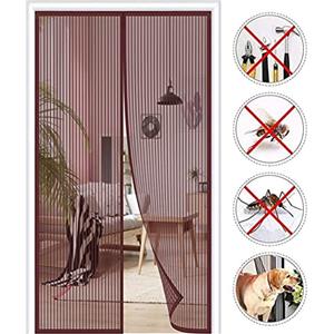 ZZUU Zanzariera Magnetica per Porte,100x235cm (39.37x92.51in) Rete Super Resistente,Magnetica Chiusura Automatica,Mantiene Gli Insetti Fuori e Permette l'aria Fresca di Entrare -Marrone-a