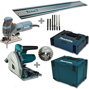 Makita Kit Sega Circolare MEU029J e Seghetto Alternativo 4351FCTJ con Guida e Makpac