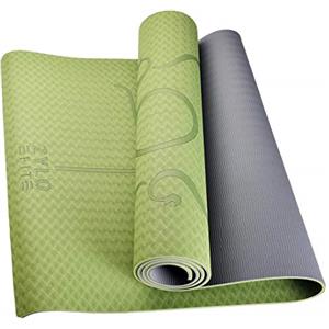ZYLO Pro TPE - Tappetino da yoga antiscivolo, 6 mm, doppio strato, per allenamento, fitness, pilates, con borsa per il trasporto, 183 x 61 cm, colore: Verde