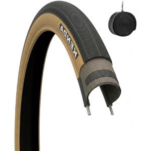 Kenda COPERTONE KENDA 700 X 28C + CAMERA PNEUMATICO STRADALE SLICK NERO PARA 28 X 1 5/8 1/8 (28-622) VINTAGE