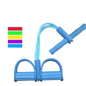 Rainbow_Road_Pull Rope Corda con Fasce Elastiche di Resistenza, Universale Home Fitness Attrezzature Sculpture Tummy Trainer Pedale Expander Elastico Primavera Corda Addome Vita Braccio Gamba Dimagrante Yoga Crunches (Blu)
